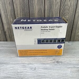 Netgear Prosafe 8 Port Gigabit Switch GS108 10/100/1000 Mbps New Open Box